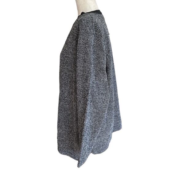 Eccotoo Womens Cardigan All in One Shirt Gray Black White Knit Plus Size 1X - Picture 8 of 12